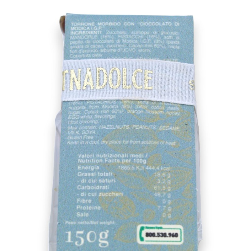 Turrón Siciliano Suave Hecho A Mano, Con 4 Opciones De Sabor (1ud) Sin Gluten - 150 g - 