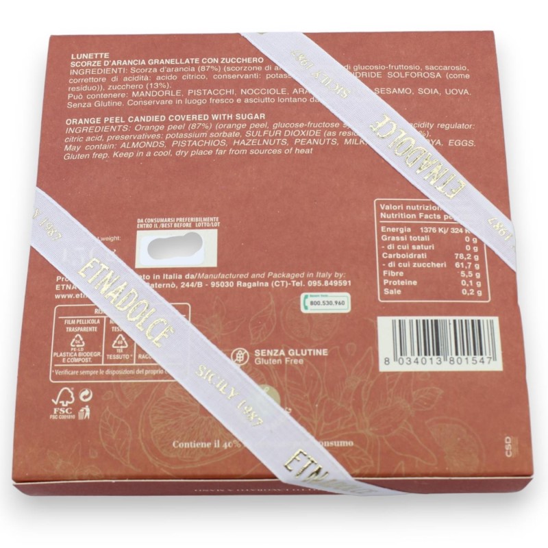 Scorzette di Arancia - Spicchi di Agrumi Siciliani Canditi, Granellate con zucchero o Ricoperte di cioccolato (1Unità) 1