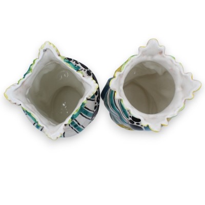 Para ceramicznych ciemnobrązowych główek Caltagirone, ok. 24/25 cm. Korona i turban MD11 - 