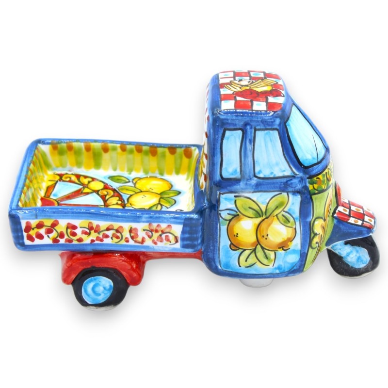 Motocicleta de macaco de cerâmica Caltagirone - C 18 x A 10 cm aprox. (1 unidade) Decoração de carroça siciliana - 
