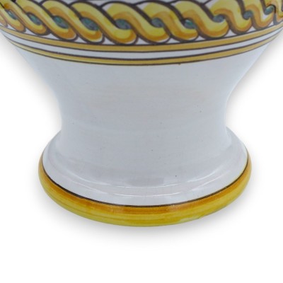 Vase mit Henkeln und gewelltem Rand aus feiner sizilianischer Keramik – H ca. 40 cm. Klassische Barock- und Zopfdekorati
