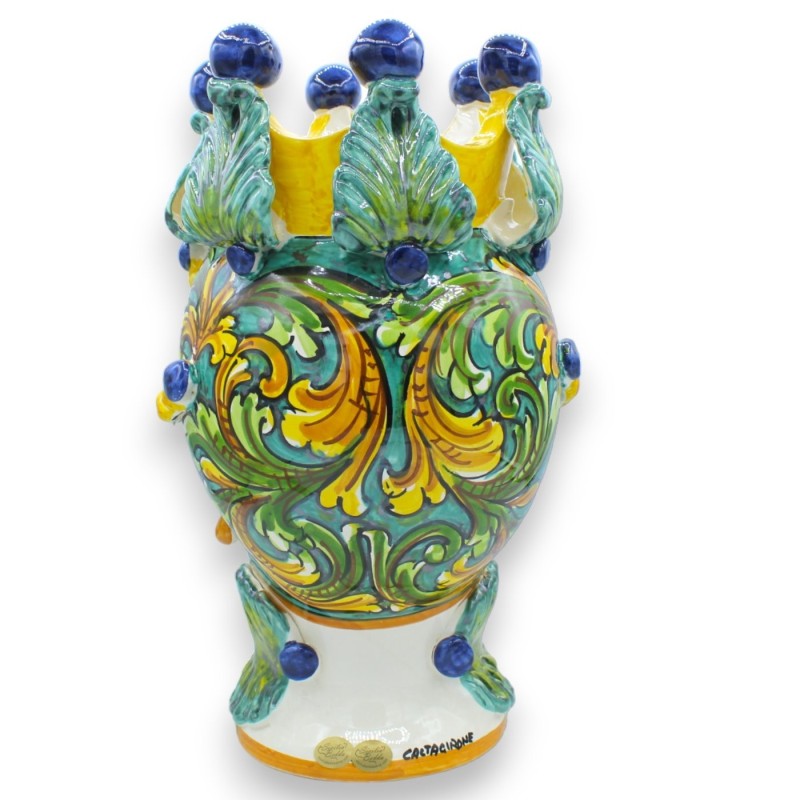 Cabeça de Mouro Caltagirone com aproximadamente 37 cm. (1ud) Homem ou Mulher, Coroa, decoração barroca e aplicação de fo
