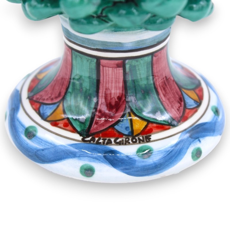 Cône de pin sicilien en céramique de Caltagirone, Verderame, 2 options de taille (1pc) Tige Décoration de sentier bleu e