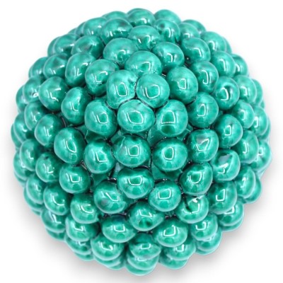 Cône de pin sicilien en céramique de Caltagirone, Verderame, 2 options de taille (1pc) Tige Décoration de sentier bleu e