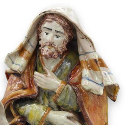 Sacra Famiglia, Natività - Ceramica Caltagirone, h 32 e l 18 cm ca. MD1 - 