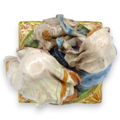 Sacra Famiglia, Natività - Ceramica Caltagirone, h 32 e l 18 cm ca. MD1 - 