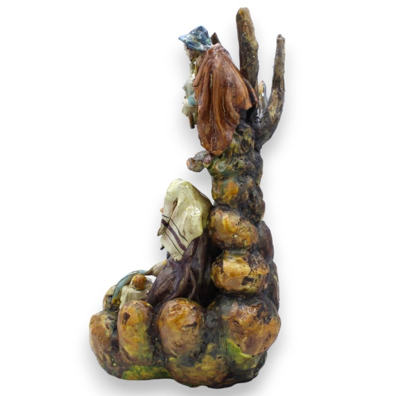 Sacra Famiglia, Natività e Zampognaro - Ceramica Caltagirone, h 32 e l 18 cm ca. MD2 - 