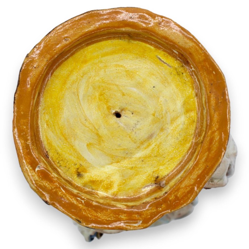 Weihnachtskrippe der Heiligen Familie, Krippe mit Kerzenhalter – Caltagirone-Keramik, H 28 und L 13 cm ca. - 
