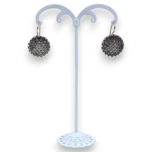 Toppers, klassieke Siciliaanse oorbellen in 925 zilver met gepolijste kristallen, 3 cm hoog -  2