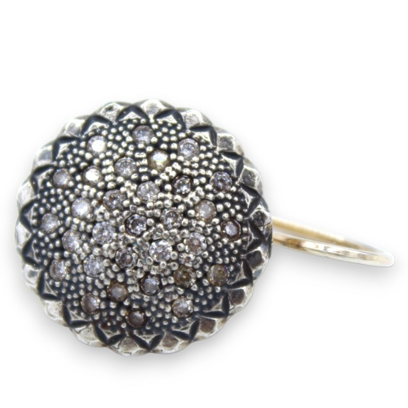 Örhängen, klassiska sicilianska örhängen i 925 silver med polerade kristaller, 3 cm höga - 