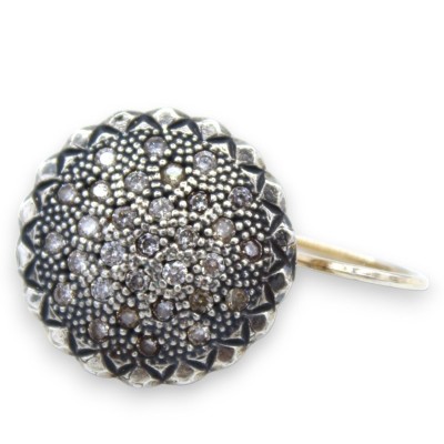 Örhängen, klassiska sicilianska örhängen i 925 silver med polerade kristaller, 3 cm höga - 