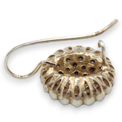 Örhängen, klassiska sicilianska örhängen i 925 silver med polerade kristaller, 3 cm höga - 