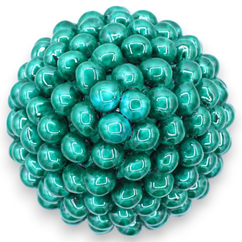 Pigna Siciliana in Ceramica Caltagirone, Verderame - 2 opzioni misura (1Unità) Gambo decoro barocco e fiori - 