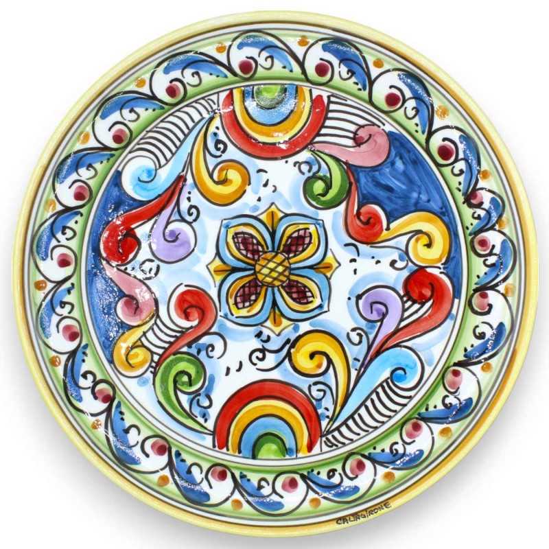 Assiette ornementale en céramique Caltagirone Ø 30 cm env. Multi décoration et multicolore - 