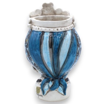 Cabeça de mouro em cerâmica mourisca Caltagirone h aproximadamente 20 cm (1ud) com friso, decoração seiscentista sobre f
