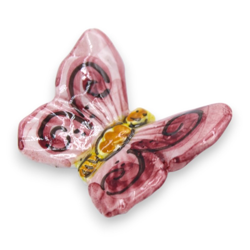 Aimant papillon en céramique Caltagirone h 4 x 5 cm environ. (1pc) - Couleur et décoration aléatoires - 