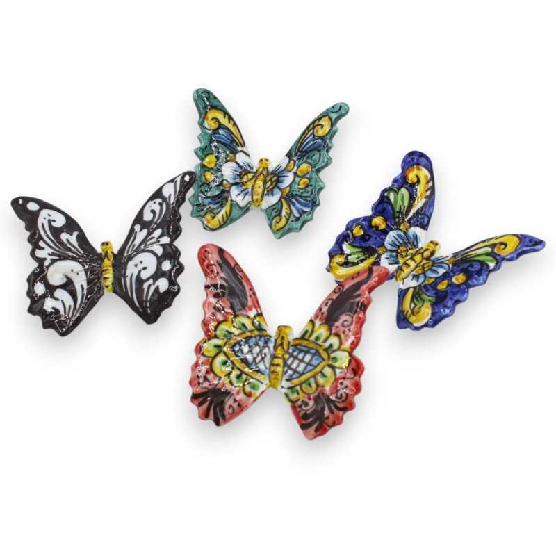 Caltagirone-Keramik-Schmetterling – mit 2 Größenoptionen (1 Stück), zufällige Dekoration und Farbe - 