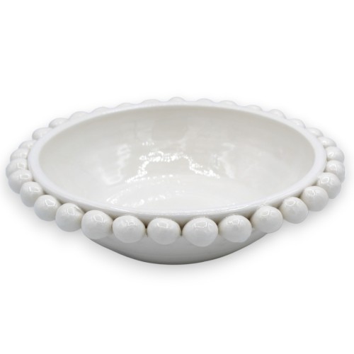 Ciotola Pigna, svuota tasche in ceramica Caltagirone, Bianca - Ø 20 cm ca. - 