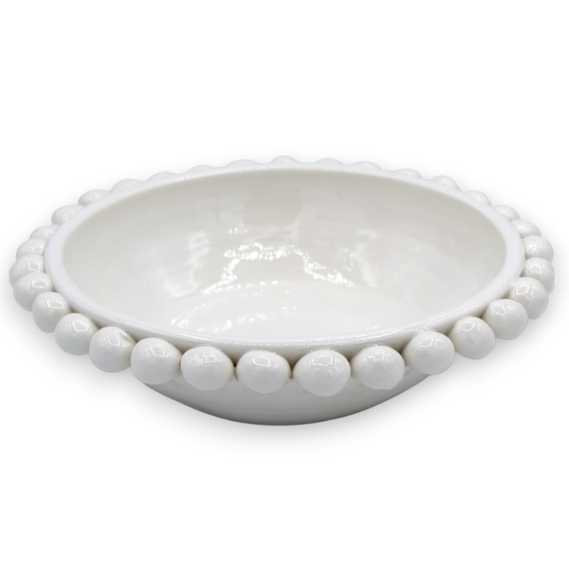 Cuenco Pigna, vaciador de bolsillo de cerámica Caltagirone, blanco - Ø aprox.20 cm - 