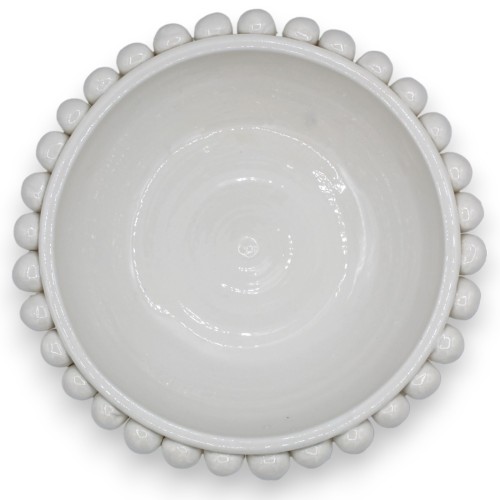 Pigna skål, ficktömmare i Caltagirone keramik, Vit - Ø ca 20 cm -  2