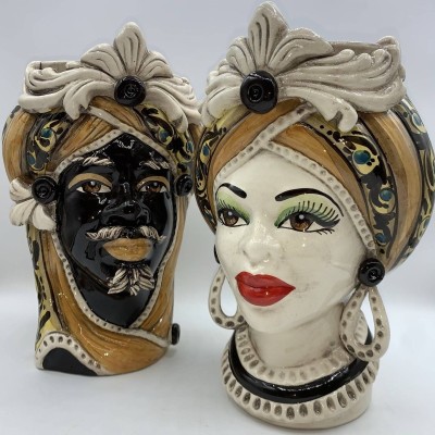 Tête de Maure Caltagirone h environ 28 cm - 