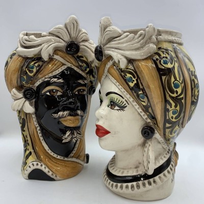 Tête de Maure Caltagirone h environ 28 cm - 