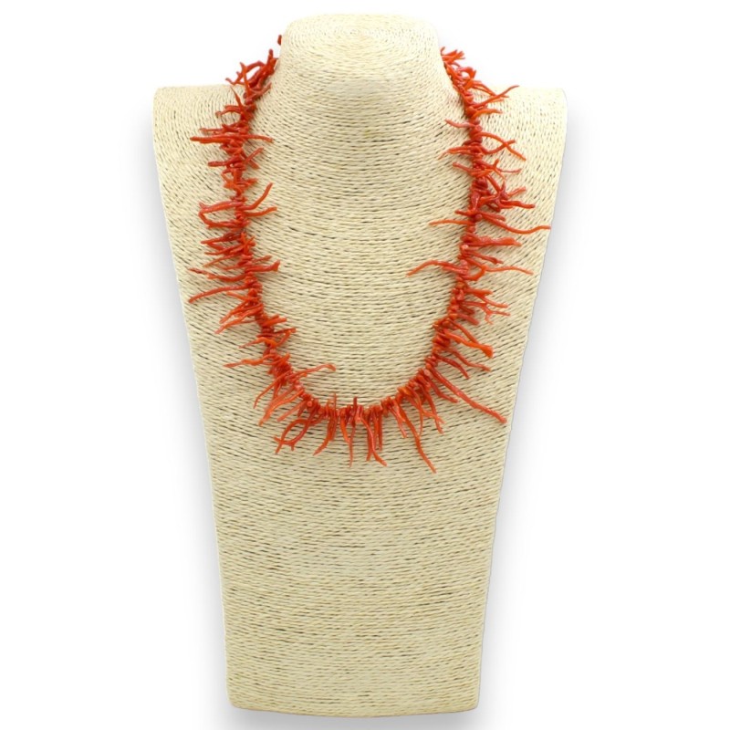 Colar com raminhos de coral de bambu - Comprimento aprox. 60 cm - 