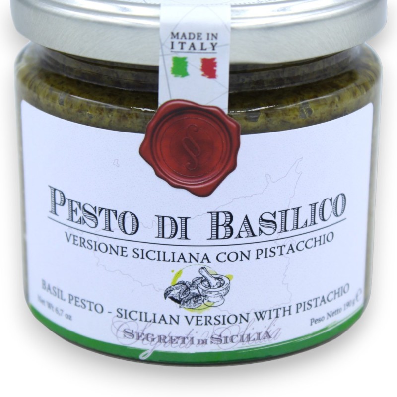 Pesto Caseiro de Manjericão Siciliano e Pistache - 190 g - 