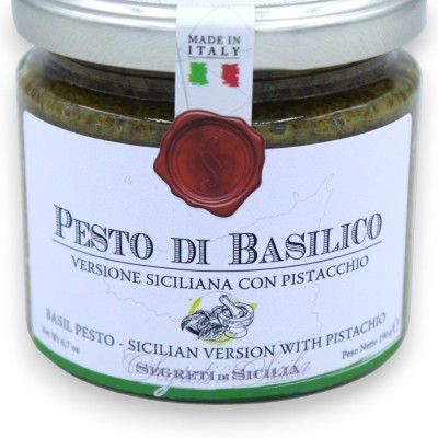 Pesto Caseiro de Manjericão Siciliano e Pistache - 190 g - 