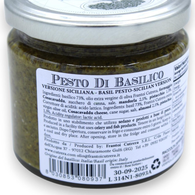 Pesto Caseiro de Manjericão Siciliano e Pistache - 190 g - 