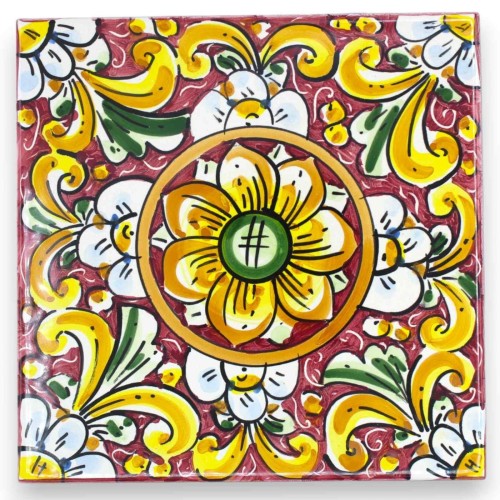 Caltagirone keramisk kakel - h ca 20 x 20 x 0,8 cm (1st) med 8 dekorationsalternativ MD1 -  2