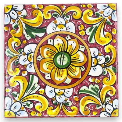 Caltagirone ceramic tile - h 20 x 20 x 0.8 cm approx. (1Pcs) with 8 decoration options MD1 - 
