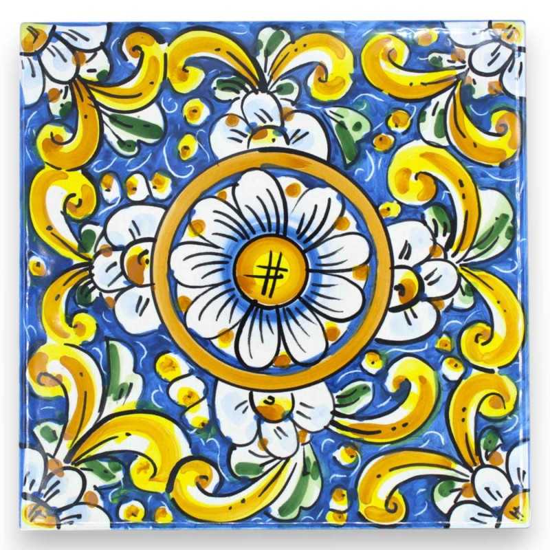 Caltagirone ceramic tile - h 20 x 20 x 0.8 cm approx. (1Pcs) with 8 decoration options MD1 - 