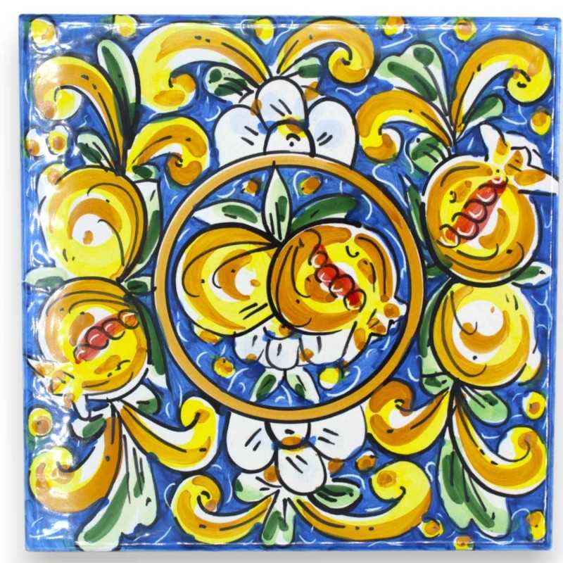 Mattonella, Piastrella in ceramica Caltagirone - h 20 x 20 x 0,8 cm ca. (1Pz) con 6 opzioni decorazione MD2 - 