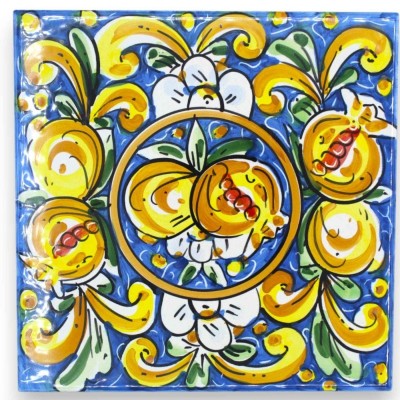 Baldosa cerámica Caltagirone - altura aprox.20 x 20 x 0,8 cm (1 unidad) con 6 opciones de decoración MD2 - 