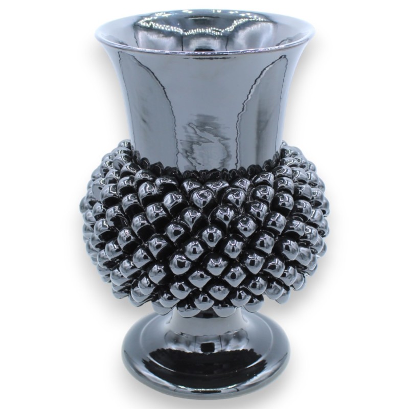 Vase pomme de pin en céramique sicilienne, h 30 et Ø 20 cm environ. (1 pièce) Couleur unique avec différentes options de