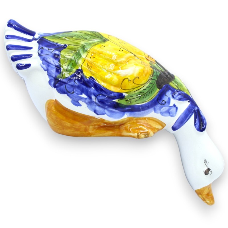 Pato cabeza abajo, "La Curtigghiara" en cerámica siciliana - L 27 x h 11 cm aprox. MD3 - 