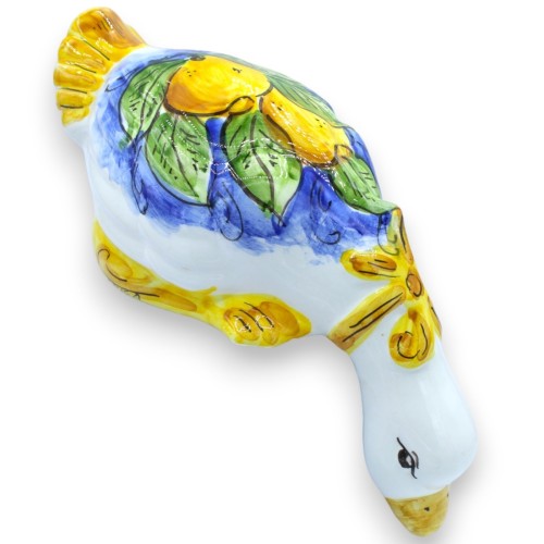 Duck head down, "La Curtigghiara" in Sicilian ceramic - L 27 x h 11 cm approx. MD7 - 