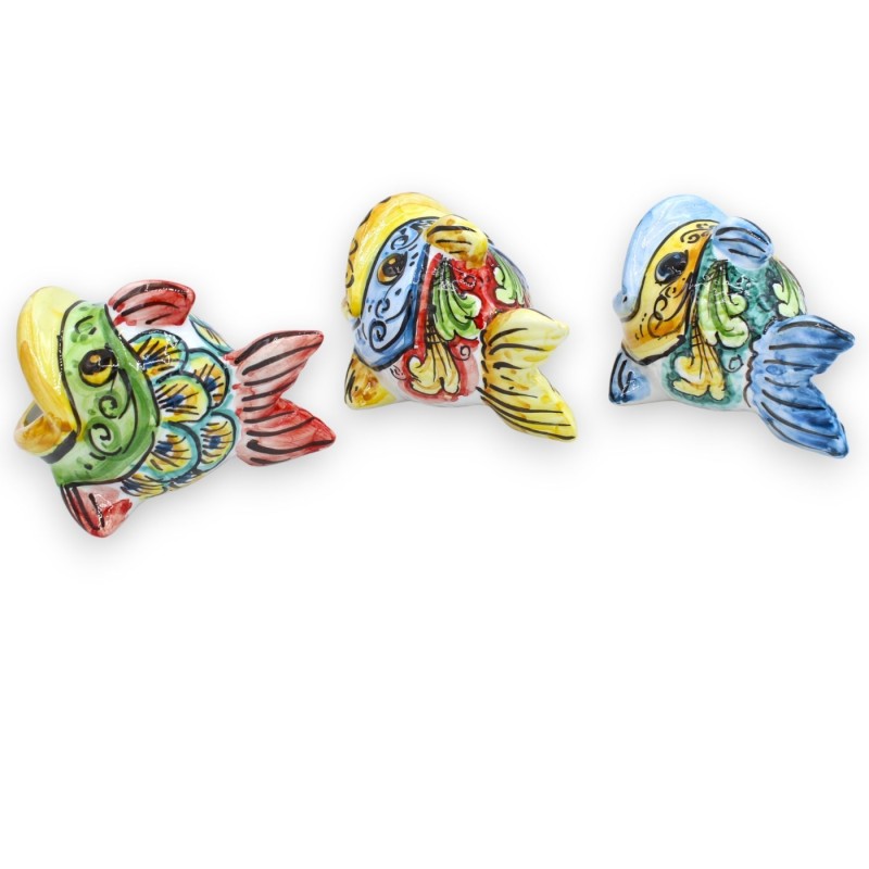 Vis met open mond Caltagirone keramische tandenstokerhouder - L 11 x h 8 cm ongeveer. (1pc) Decoratie en willekeurige kl