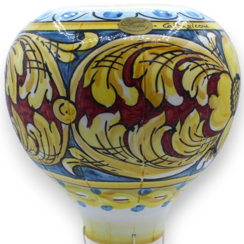 Balão de ar quente de cerâmica Caltagirone, em várias decorações, h tot. 30cm aprox. modo rp - 