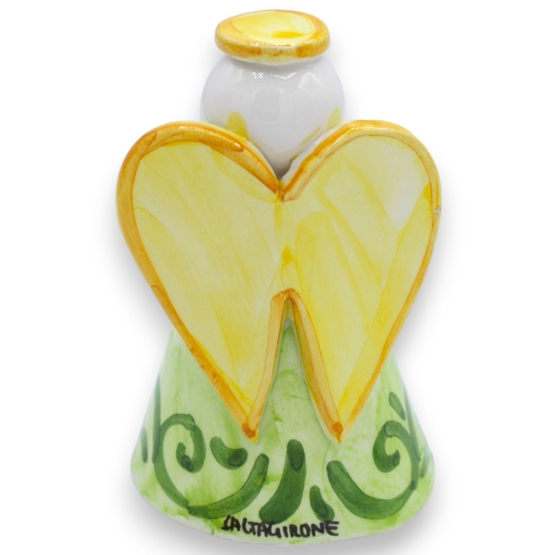 Gestileerde engel in Caltagirone-keramiek - ongeveer h 10 x 7 cm. (1 st) met 3 kleuropties - 