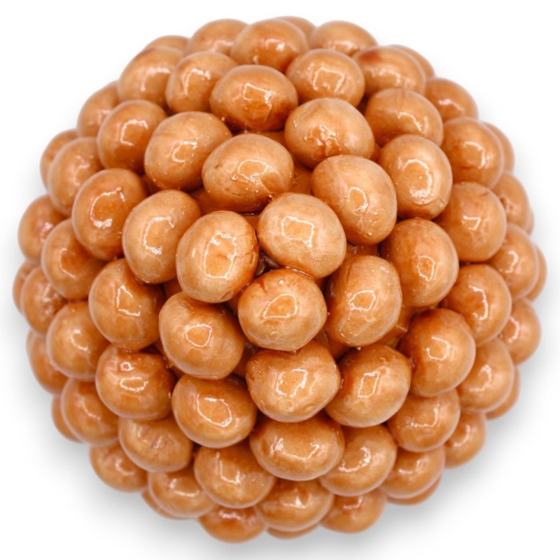 Piña de pino siciliano de cerámica Caltagirone h 20 / 22 cm aprox. (1 pieza) Coral, con decoración de tallo aleatoria - 