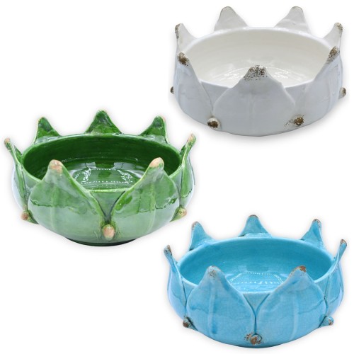 Centre de table artichaut en céramique fine - Ø 25 x h 14 cm env. (1 pièce) avec 3 options de couleurs - 
