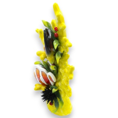 Coral with Marina composition in precious ceramic entirely made and decorated by hand - Measures approx. 30x20 cm. CPR m