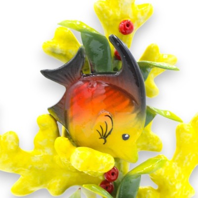 Coral con Marina composición en preciosa cerámica totalmente realizada y decorada a mano - Medidas aproximadas 30x20 cm.