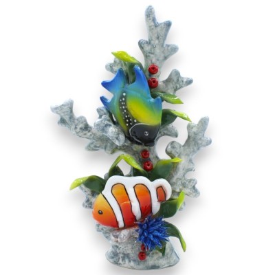 Coral con Marina composición en preciosa cerámica totalmente realizada y decorada a mano - Medidas aproximadas 30x20 cm.