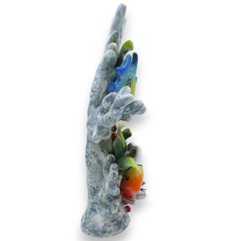 Coral met compositie Marina in goede keramiek geheel gemaakt en gedecoreerd door de hand - CM 30x20 approx. CPR - 