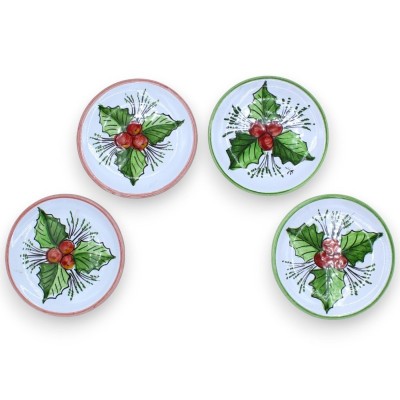 Sycylijski ceramiczny talerz ścienny lub podstawka pod butelkę - Ø ok. 12 cm (1 szt.) losowy kolor zielony lub czerwony 