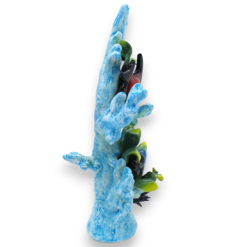 Ramo di corallo con composizione Marina in pregiata ceramica h 30 e L 20 cm ca. Turchese MD1 - 