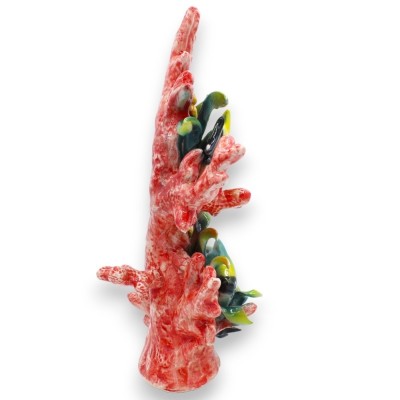 Coral con Marina composición en preciosa cerámica totalmente realizada y decorada a mano - Medidas aproximadas 30x20 cm.
